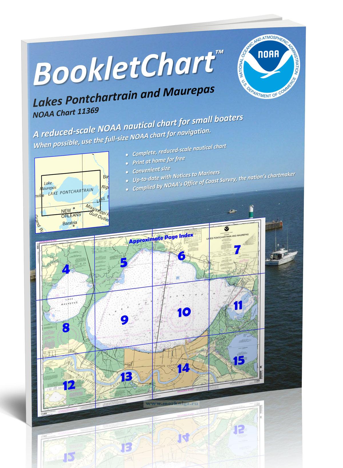 NOAA Chart 11369 Lakes Pontchartrain and Maurepas/Национальное управление океанических и атмосферных исследований Карта 11369 Озера Пончартрейн и Морепа