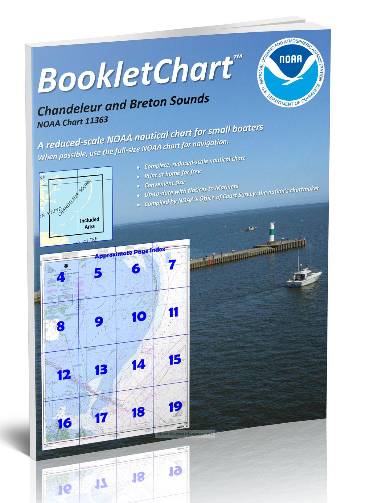NOAA Chart 11363 Chandeleur and Breton Sounds/Национальное управление океанических и атмосферных исследований Карта 11363 Чанделер и Бретон Саунд