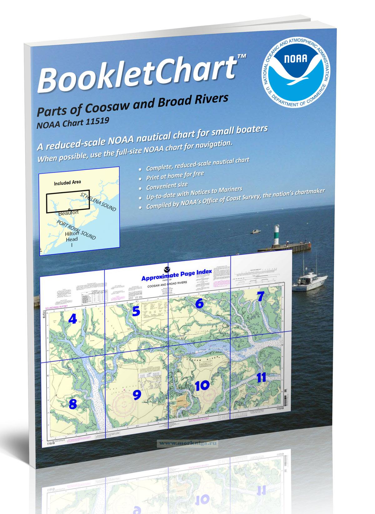NOAA Chart 11519 Parts of Coosaw and Broad Rivers