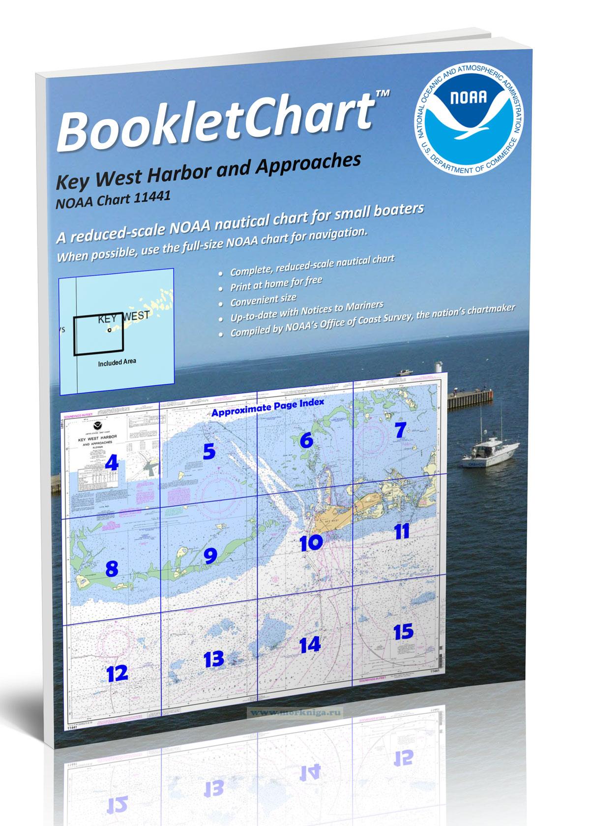NOAA Chart 11441 Key West Harbor and Approaches/Национальное управление океанических и атмосферных исследований Карта 11441 Гавань Ки-Уэст и подходы к ней