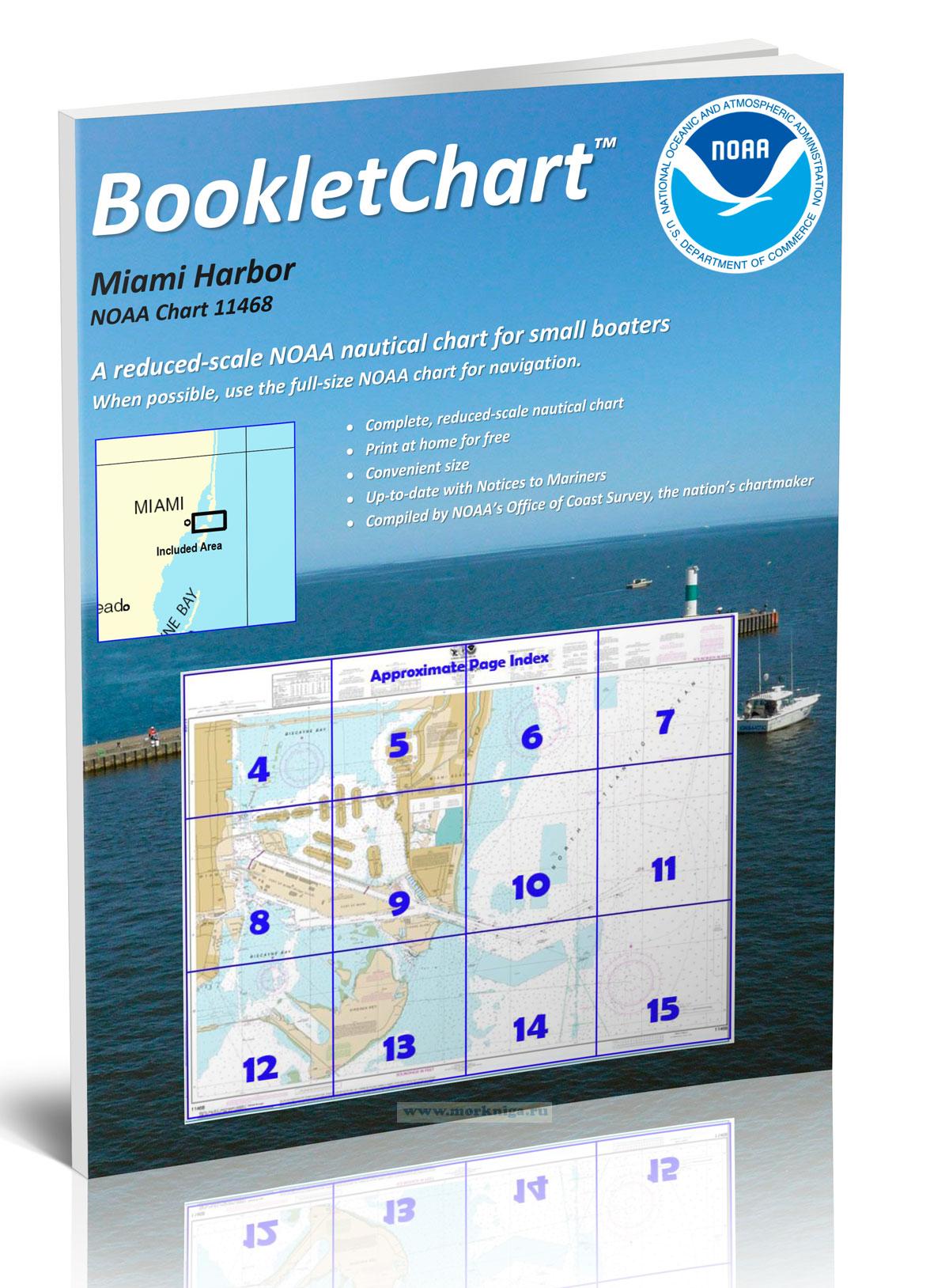 NOAA Chart 11468 Miami Harbor/Национальное управление океанических и атмосферных исследований Карта 11468 Гавань Майями