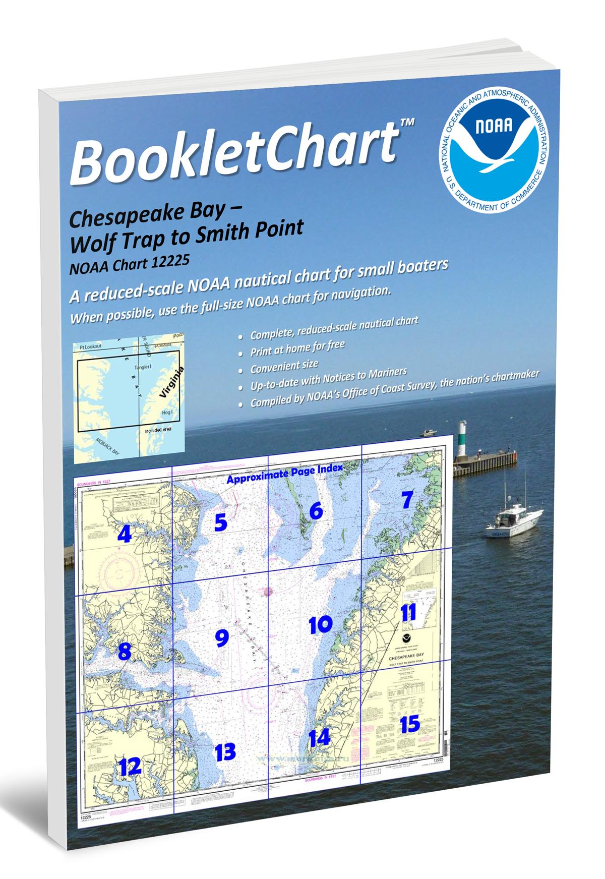 NOAA Chart 12225 Chesapeake Bay - Wolf Trap to Smith Point