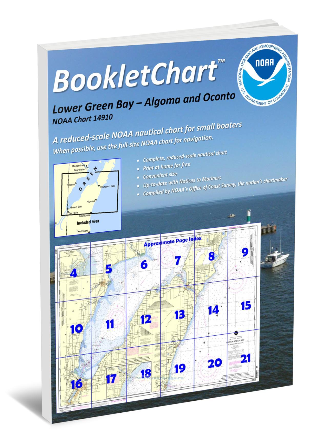 NOAA Chart 14910 Lower Green Bay - Algoma and Oconto