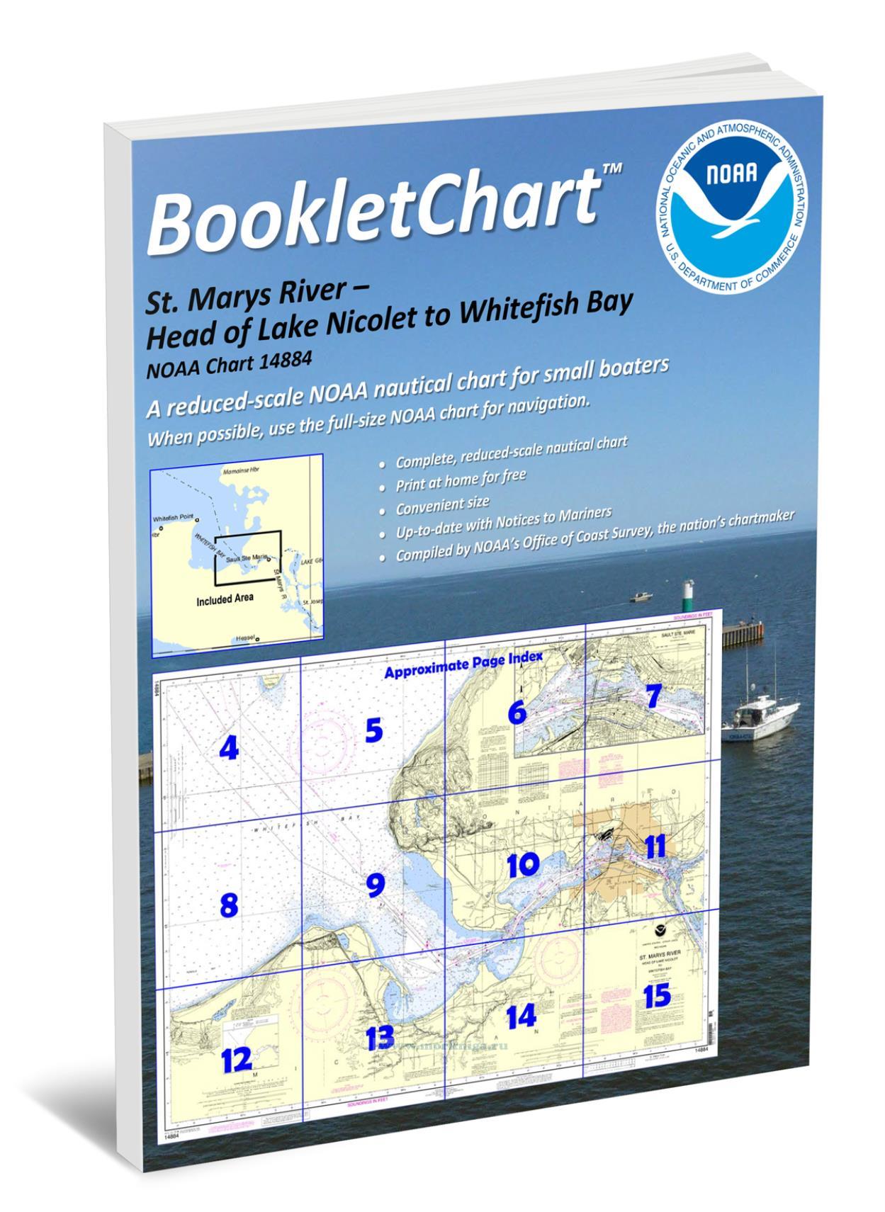 NOAA Chart 14884 St. Marys River - Head of Lake Nicolet to Whitefish Bay